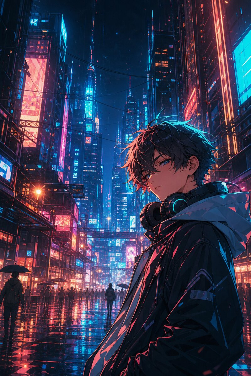 Tall anime image before square PFP cropping